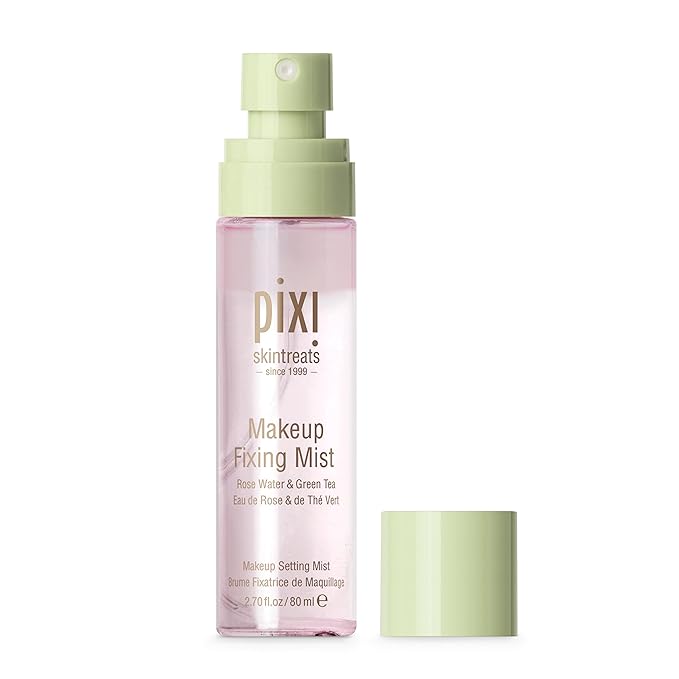 Pixi Beauty Makeup Fixing Mist 80ml, All Over Setting Spray For Longer Wearing Makeup, Rose Water and Green Tea Infused, 2.7 Fl Oz-Velvo Beauty