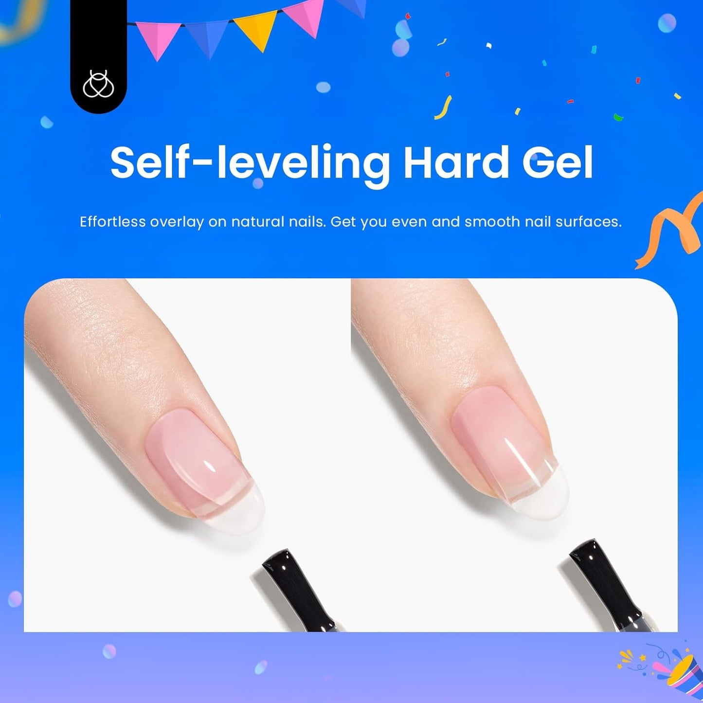 beetles Gel Polish 5 In 1 Nail Glue and Builder Nail Gel 7 in 1 Builder Strengthener Gel Clear Building Gel Hard Gel for Nails Builder Extension, Uv LED Lamp Nail Gel Gift for Women-Velvo Beauty