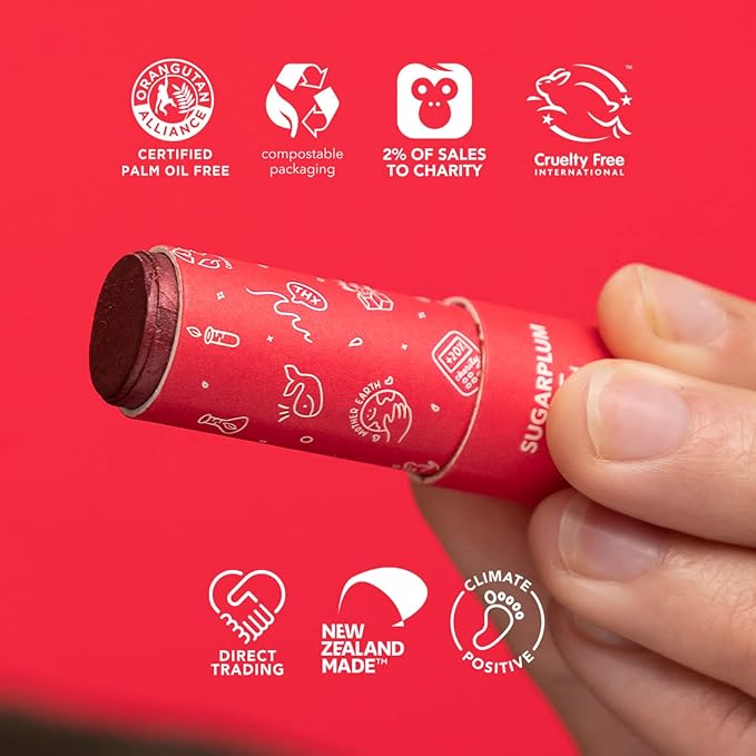 Ethique Sugarplum Nourishing Tinted Lip Balm - Plastic-Free, Vegan, Cruelty-Free, Eco-Friendly, 0.32 oz (Pack of 1)-Velvo Beauty