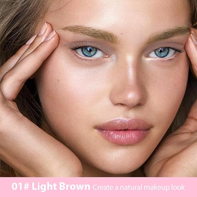 evpct Kaely 2Pcs Light Dark Brown Magic Microblading Eyebrow Contouring Pen Brow Pencil, with 4 Brush Micro-Fork-Tips Applicator, Dual-ended Eyebrow Brush, Hair Like Strokes, Natural Looking Brows-Velvo Beauty