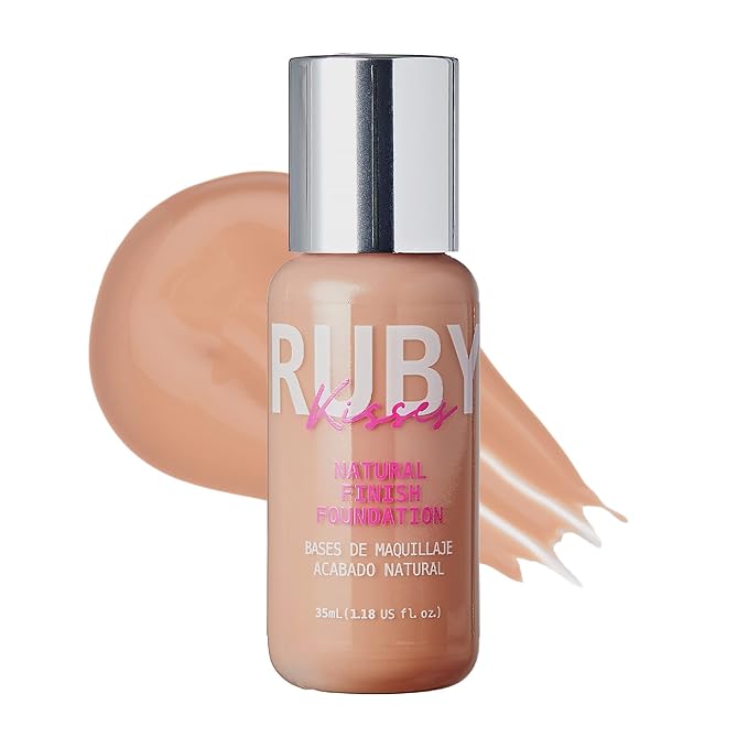 Ruby Kisses Liquid Foundation Medium Coverage, Lightweight, Natural Finish, Face Makeup for All Skin Type, Korean Makeup (Rich Tan)-Velvo Beauty