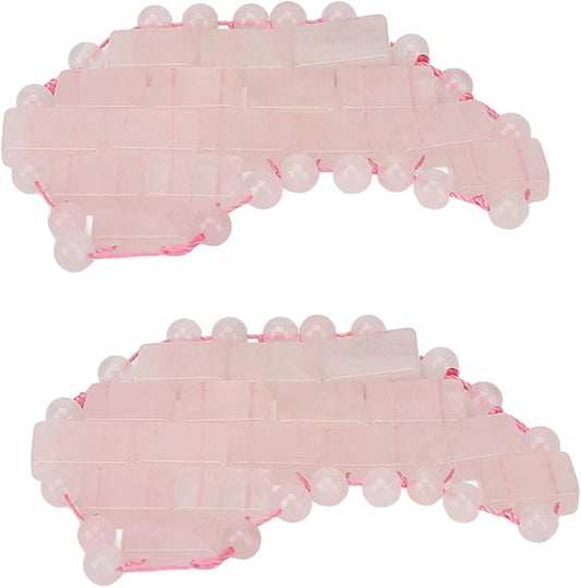 2Pcs Jade Eye Mask, Jadestone Eye Patch, Rose Quartz Anti Aging Eye Pad Sleep Eye Pad to Eliminate Wrinkles, Puffiness & Irritation (Reusable)-Velvo Beauty