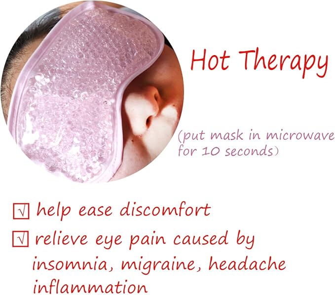 Gel Gel Eye Mask, Cooling Eye Mask Reusable Eye Ice Pack Under Eye Patches, Eye Hot Cold Treatment Pack for Redness, Pain Relief and Eye Relax (Pink - 2count)-Velvo Beauty