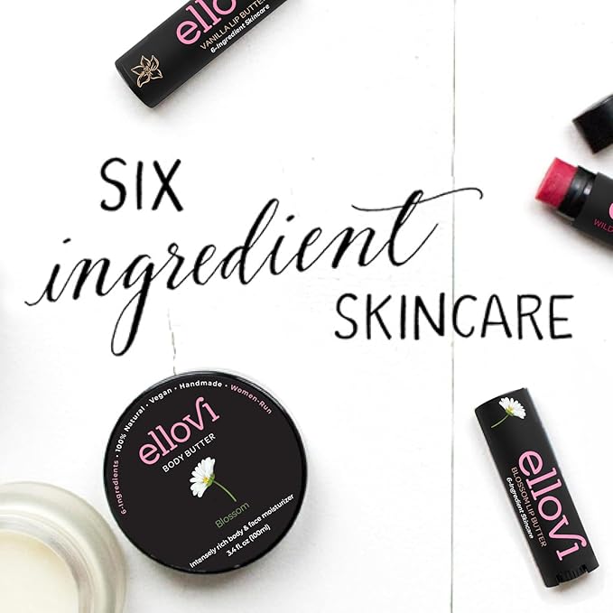 Natural Lip Butter Lip Balm - Blossom - Pure Enough to Eat - Made With Just 6 Vegan Ingredients - Moisturizing Lip Care for All Day Hydration (Single)-Velvo Beauty