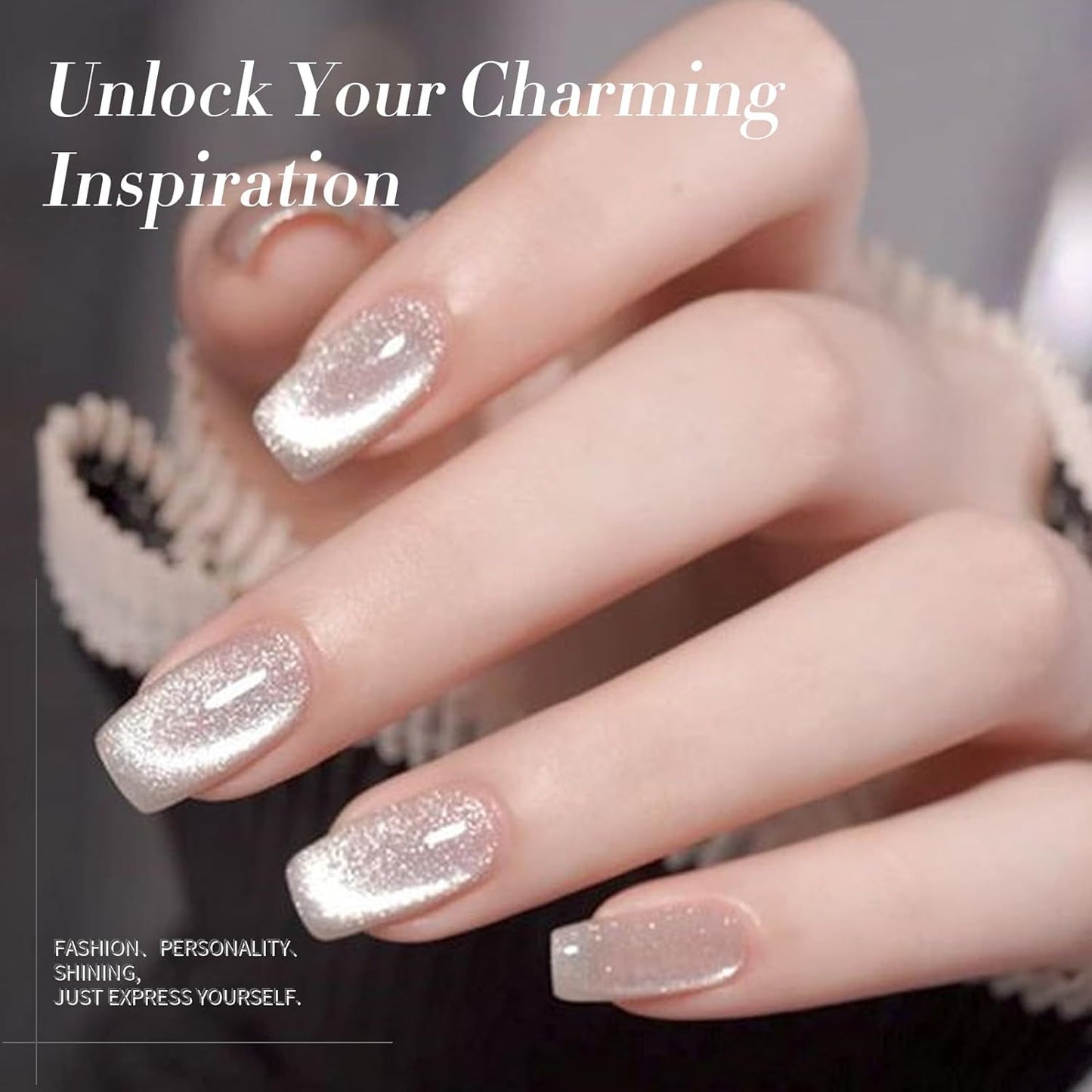 Born Pretty Cat Magnetic Eye Gel Nail Polish, Holographic Glitter Super Shine Gel Nail Polish Soak Off Led Nail Polish Nail Art Gel Manicure Salon DIY Gifts 15ML-Velvo Beauty