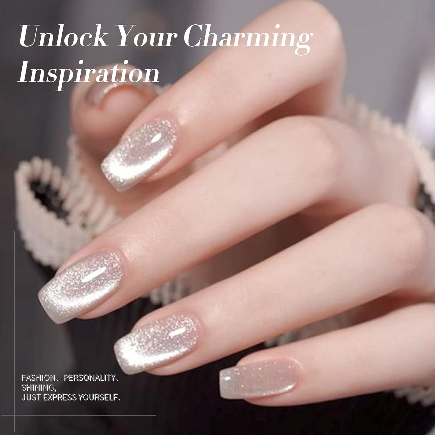 Born Pretty Cat Magnetic Eye Gel Nail Polish, Holographic Glitter Super Shine Gel Nail Polish Soak Off Led Nail Polish Nail Art Gel Manicure Salon DIY Gifts 15ML-Velvo Beauty