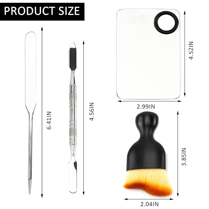 Makeup Spatula and Palette Set, Facial Makeup Tools, Including Eye Shadow/Eyelashes/Nail/Foundation With Makeup Mixing Palette + Blending Stick + Blending Spatula + Foundation Brush-Velvo Beauty