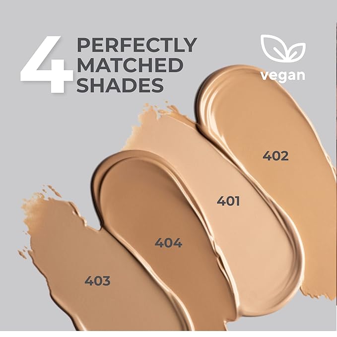 LAMEL Smartskin Serum Tinted Foundation - Hydrating & Nourishing - Hypoallergenic & Skin-Caring - Color Correcting - Anti-Aging Formula with Hyaluronic Acid, 404-1,18 fl.oz-Velvo Beauty