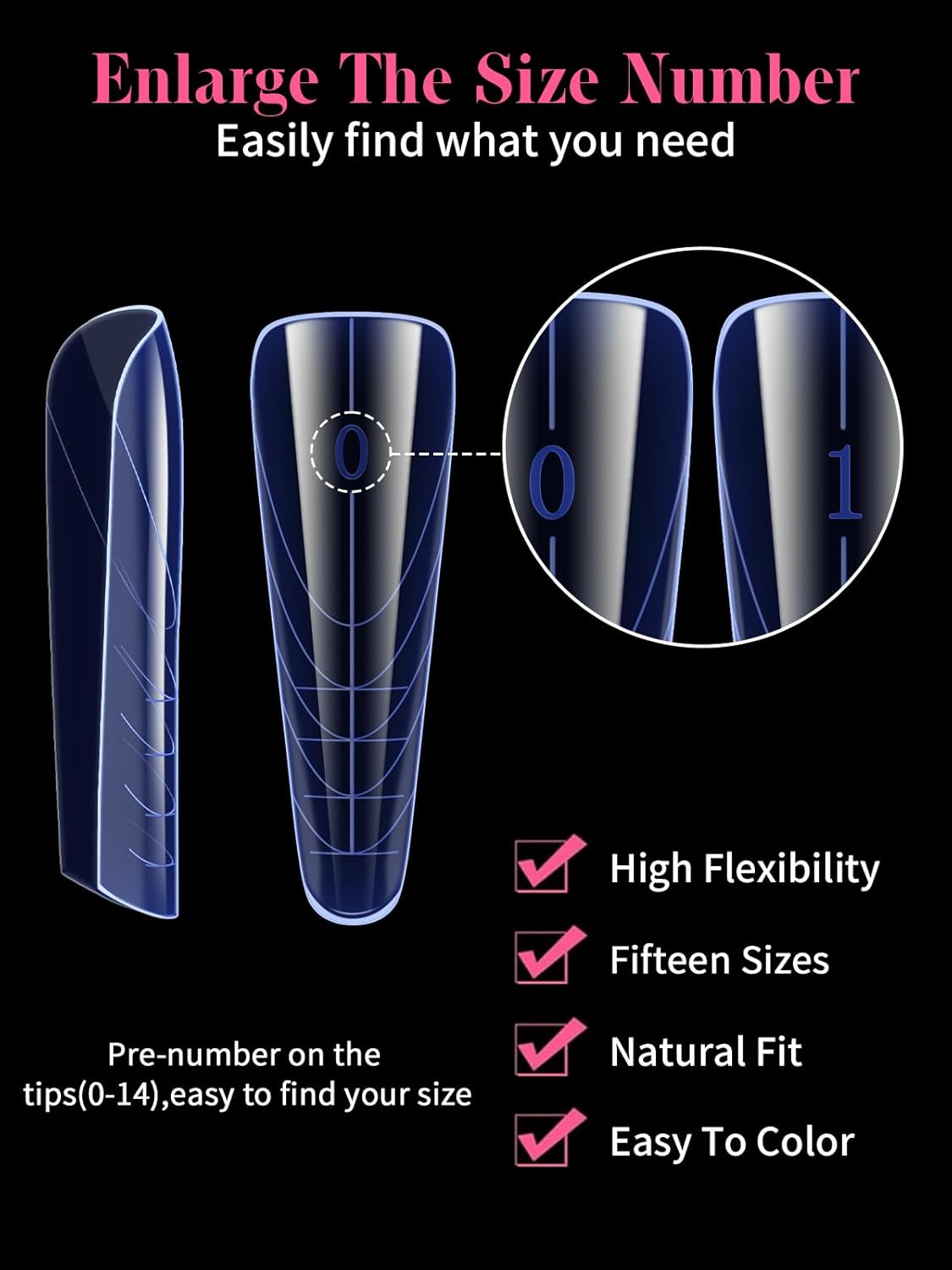 EBANKU 150Pcs Dual Nail Forms, Blue Poly Gel Nail Molds Square Full Cover Coffin Nail Tips Extension Forms for Gel Manicure Nail Art Design Salon&DIY-15 Sizes-Velvo Beauty