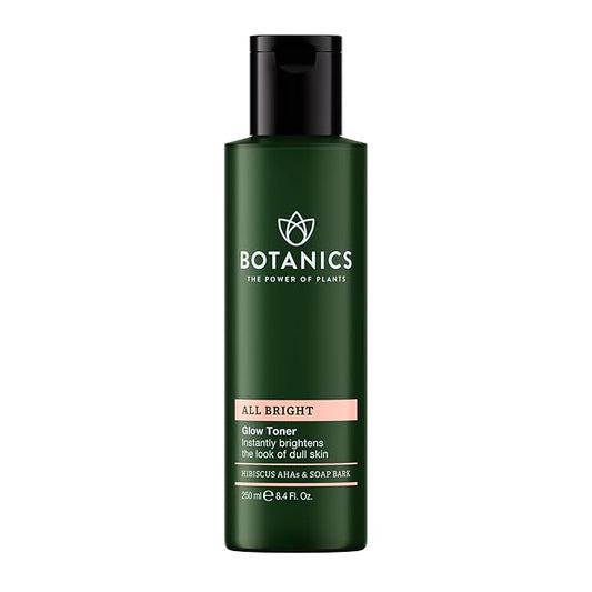 Botanics Glow Toner for Face - Enriched with Hibiscus AHA Exfoliant & Soap Bark - Non-Drying - Vegan and Cruelty-Free Face Toner for Women & Men (8.4 Fl Oz)-Velvo Beauty