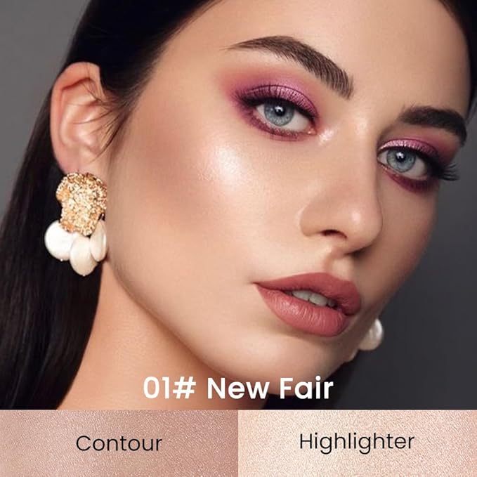 evpct 2in1 Face Shaping & Contouring Stick Cream Contour Concealer Bronzer Stick Makeup Kit for Beginner Face Highlighter Makeup Stick contorno maquillaje de maquillaje profesional, 01 NEW Fair-Velvo Beauty