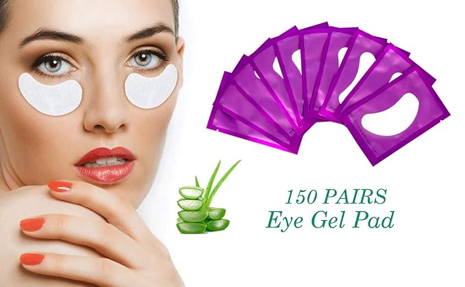 150 Pairs Set, Under Eye Pads, Comfy and Cool Under Eye Patches Gel Pad for Eyelash Extensions Eye Mask Beauty Tool (Purple)-Velvo Beauty