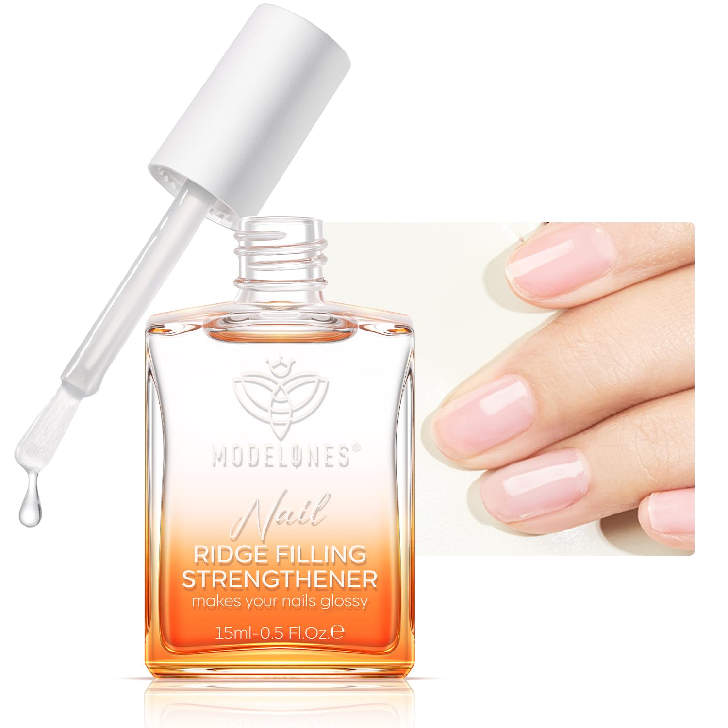 modelones Nail Strengthener Clear Nail Polish Repair for Damaged Nail Hardener Extra Strong and Growth Crystal Clear 15ml-Velvo Beauty