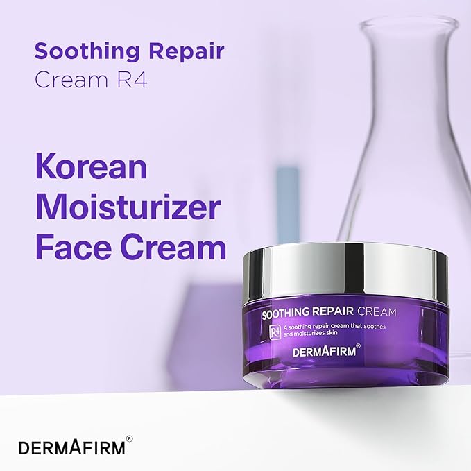 Dermafirm Soothing Repair Hydrating Face Cream R4 | Daily Face Moisturizer Facial Lotion with Eucalyptus, Peptide and Collagen | Gentle for All Skin Types No Animal Trials No Paraben 1.69 fl oz-Velvo Beauty