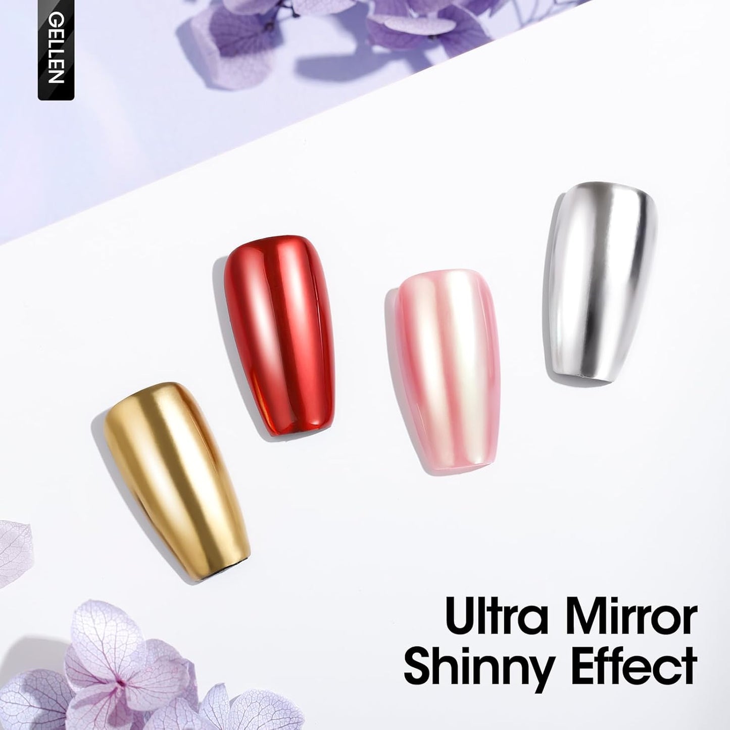 GELLEN 18ml Gel Top Coat for Chrome Nail Powder, No Wipe Clear Top Coat Polish, High Glossy Mirror Effect, UV Light Needed, Long Lasting Soak off, for Metallic Gel, Nail Art Manicure-Velvo Beauty