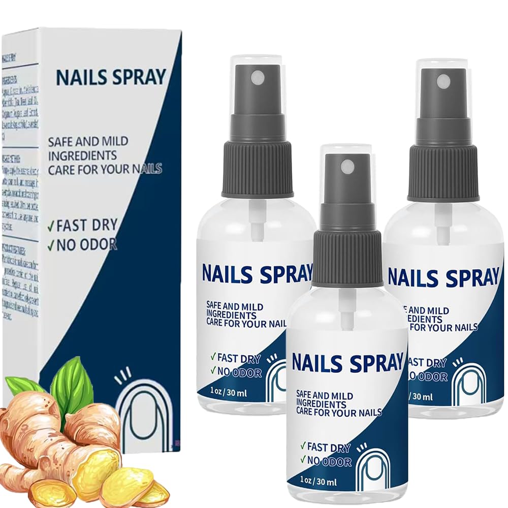 Nail Strengthener Spray for Stronger Nails | Quick-Dry Moisturizer with Lavender & Tea Tree Oils | Non-Greasy Formula to Prevent Brittleness | Unisex Care for Hands & Feet - 1 Fl Oz (3)-Velvo Beauty