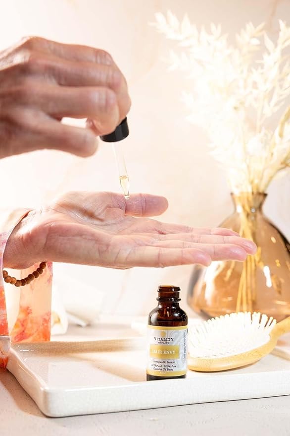 Vitality Extracts Hair Envy - Natural Hair Growth Serum - 100% Pure Essential Oils, 15 Plant Extracts, No Synthetics, No Parabens - Strengthen Hair, Minimize Breakage, Stimulate Follicles-Velvo Beauty