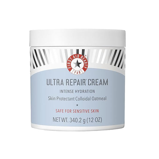 First Aid Beauty - Ultra Repair Cream, Intense Hydration Whipped Colloidal Oatmeal, Clinically Proven to Strengthen Skin Barrier in 7 Days & Helps Relieve Eczema, Luxury Face & Body Moisturizer, 12 oz-Velvo Beauty