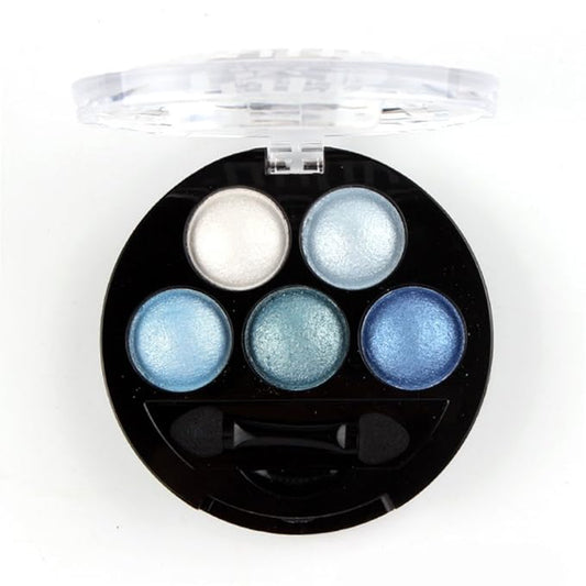 Mallofusa Portable 5 Colors Eye Shadow Palette Trendy Eyeshadow Powder Glitter Makeup Metallic Shimmer Charming Highlight Look (Ice Age) 4.7oz-Velvo Beauty