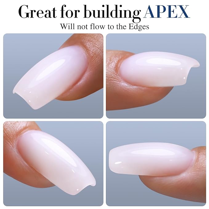 Double Rhythm 0.52 Oz Rubber Gel Polish Nail Strengthener Builder in a Bottle for Thickening Extension Hard Structure Glue (Nude Pink 8 in 1-3)-Velvo Beauty