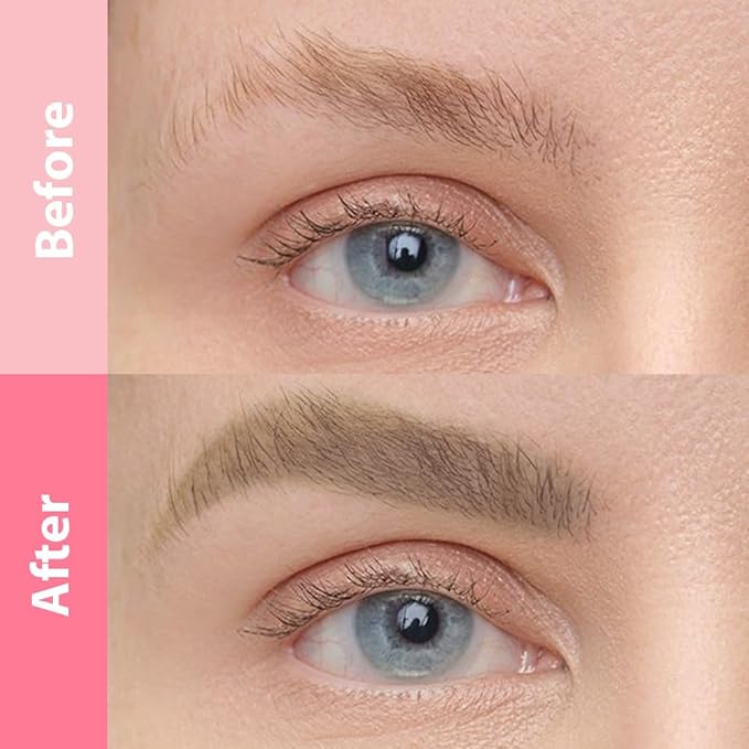 evpct 2Pcs Light Brown Magic Microblading Dual-Ended Eyebrow Contouring Pen Brow Pencil, with 4 Brush Micro-Fork-Tips Applicator and Precise Brush-Tip Hair Like Strokes, Dual-ended Eyebrow Brush-Velvo Beauty