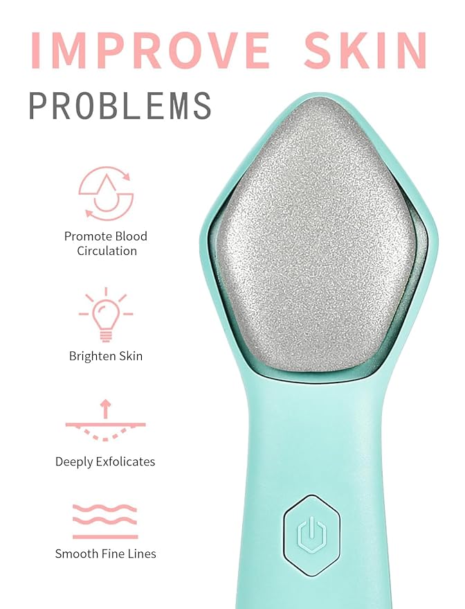 NEWDERMO Microdermabrasion Machine Pro, Large Diamond Electric Microdermabrasion Wand Tool With 3 Levels Frequency for Face Body Exfoliate Skin Care (Green)-Velvo Beauty