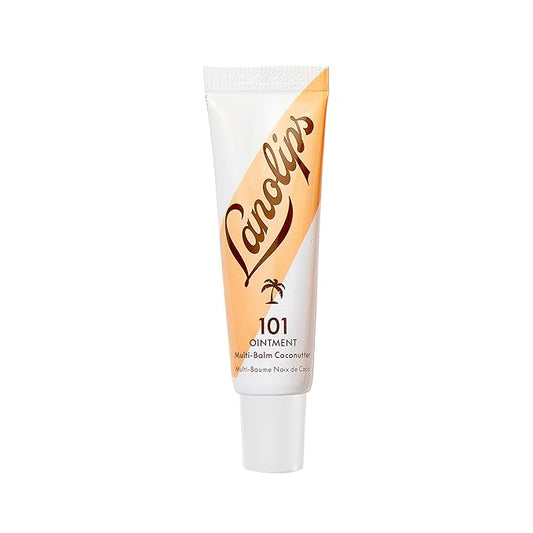 Lanolips 101 Ointment Multi-Balm, Coconutter - Fruity Lip Balm with Vitamin E Oil and Lanolin for Lip Hydration - Naturally Flavored Lanolin Lip Balm for Very Dry Lips - Dermatologist Tested (.35 oz)-Velvo Beauty