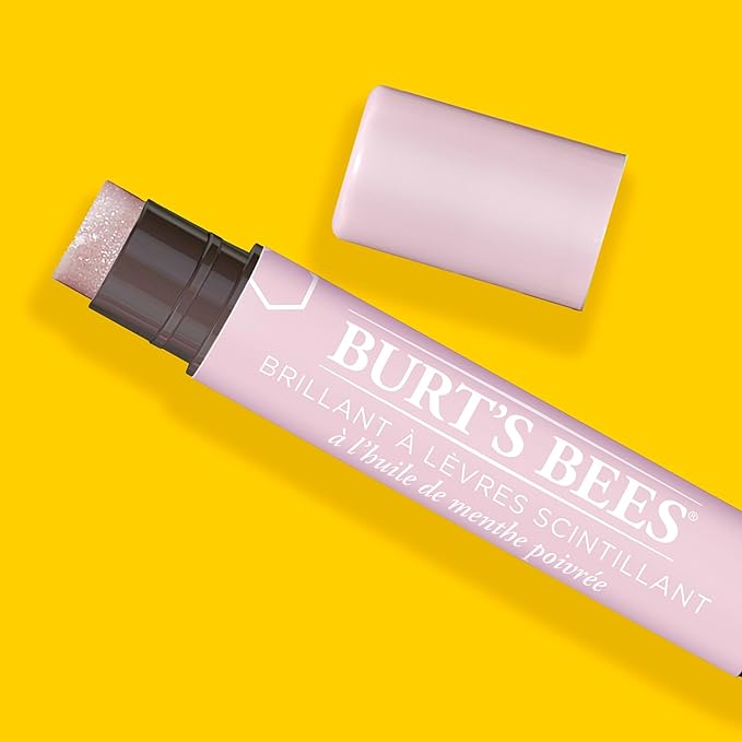 Burt's Bees Shimmer Lip Tint Set, Tinted Lip Balm Stick, Moisturizing for All Day Hydration with Natural Origin Glowy Pigmented Finish & Buildable Color, Champagne (4-Pack)-Velvo Beauty