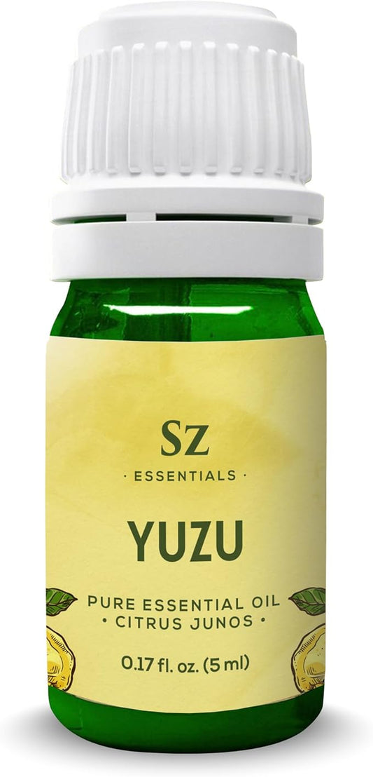 Yuzu Essential Oil - Japan - 100% Pure and Natural, Undiluted - Promotes Natural Solution for Relaxation with Soothing, Fresh and Citrusy Aroma - 0.17 fl oz (5ml)-Velvo Beauty