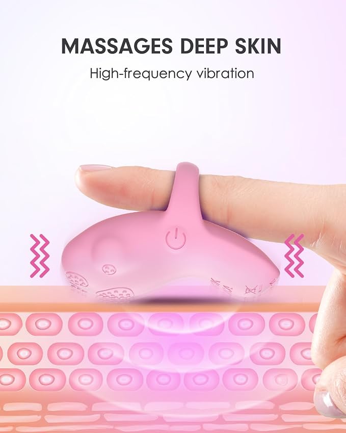 Portable Mini Facial Massage Ball, Waterproof Rechargeable Powerful Multifunctional Eye Face Finger Massager (Pink)-Velvo Beauty