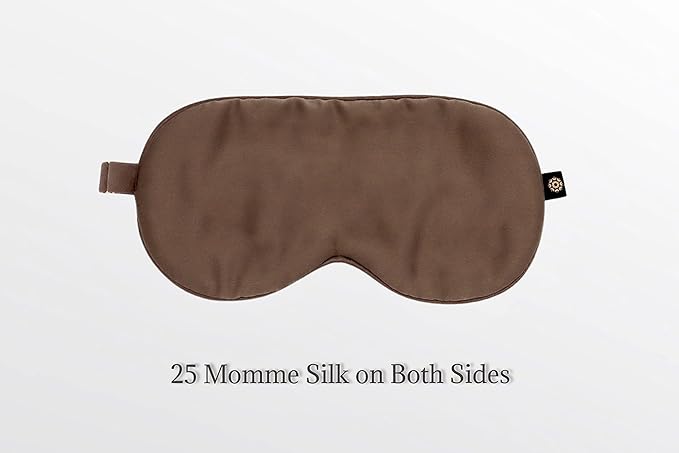 Premium Handcrafted 25 Momme Mulberry Silk Eye Mask for Sleeping (Chocolate)-Velvo Beauty