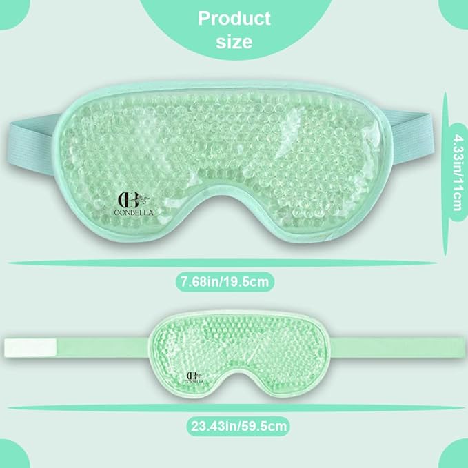 Cooling Eye Mask Gel Eye Mask Reusable Cold Eye Mask for Puffy Eyes, Eye Ice Pack Eye Mask with Soft Plush Backing for Dark Circles, Migraine, Stress Relief-Velvo Beauty