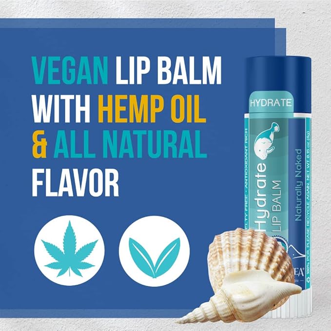 STREAM 2 SEA Naturally Naked Lip Balm Set, Reef Safe SPF 30 Unscented Hydrating Lip Care, Moisturizing Lip Balm + Sun Protect Outdoor Lip Balm For Beach and Sports, Paraben Free Natural Lip Care-Velvo Beauty