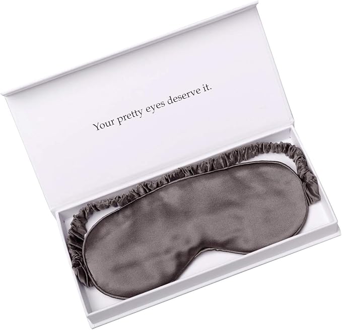Silk Sleep Mask Light Blocking Luxury 100% Mulberry 19mm Silk Eye Mask Eye Cover Blindfold Ultra Soft Light & Comfy Anti Aging Skin Care with Travel Bag Gift Package-Velvo Beauty