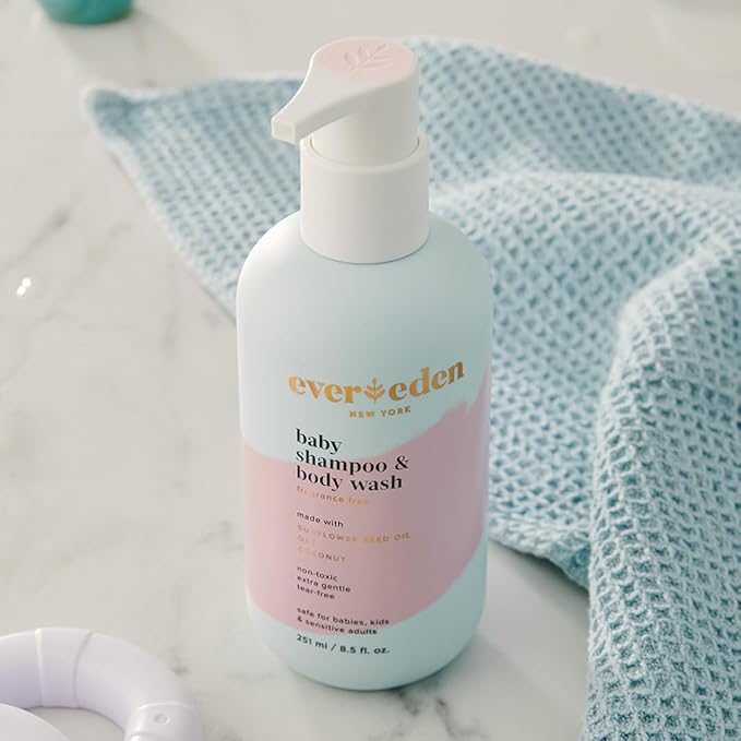 Evereden Baby Shampoo & Body Wash 2-in-1, 8.5 fl oz | Gentle, Non-Toxic, Fragrance-Free, Hydrating Formula for Sensitive Skin-Velvo Beauty