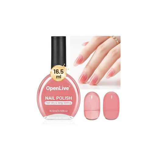 16.5ml Jelly Pink Nail Polish Large Volume Quick Dry Nail Polish, Long Lasting Shine, Fingernail Toenail Nail Art DIY Home Travel Nail Art Gift-Velvo Beauty