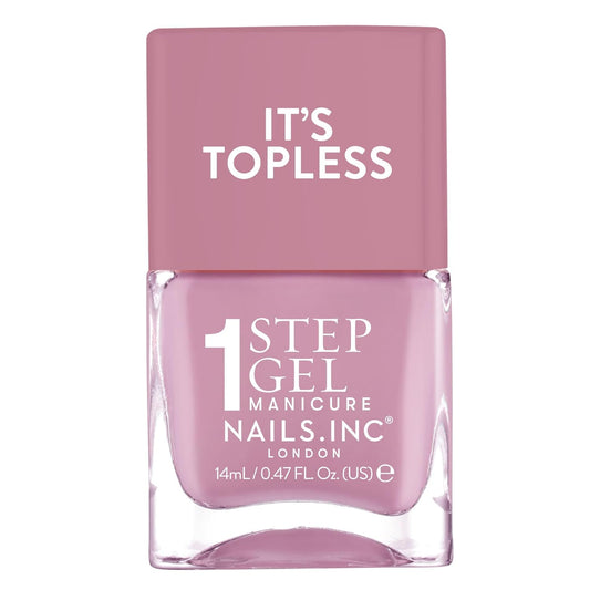 Nails Inc It's Topless Gel-Like Nail Polish, 4-in-1 Base Coat, Treatment, Color & Top Coat, Long Lasting, Strong, Chip Free Nails, Glossy Salon Quality Manicure, Air Dry Nail Polish, Lily, 0.47 Fl Oz-Velvo Beauty