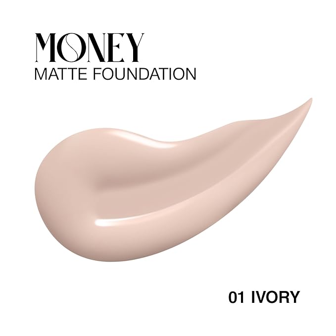 Matte Foundation Money - Long-Lasting Makeup Foundation with Flawless & Buildable Coverage - Liquid Foundation for All Skin Types (Ivory)-Velvo Beauty