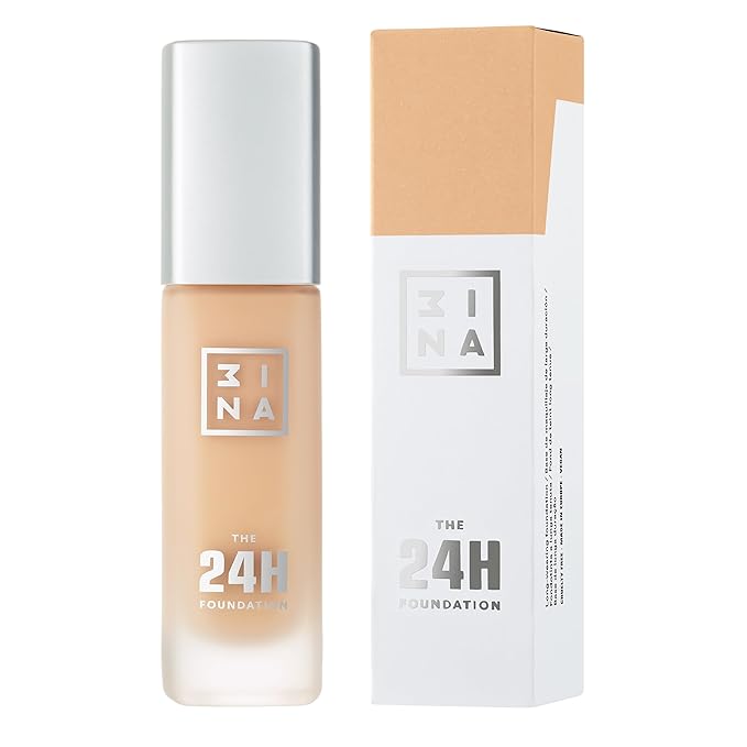 3INA The 24H Foundation 636-24H Long-Wearing Formula - Medium To High Buildable Coverage - Smooth Matte Finish - Expanded Shade Selection - Waterproof, Cruelty Free, Vegan Makeup - 1.01 Oz-Velvo Beauty
