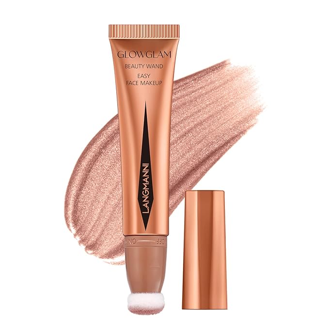 LANGMANNI Liquid Contour Beauty Wand, Face Concealer Contouring,Highlighter,Blusher Stick with Big Cushion Applicator.Cream Contour Stick For Finish Face Contour Makeup. (#06 Highlighter)-Velvo Beauty