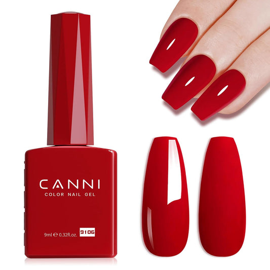 CANNI Gel Nail Polish Red Colors, 1Pcs Red Gel Polish High Gloss Soak Off UV Nail French Nail Manicure Salon DIY-Velvo Beauty