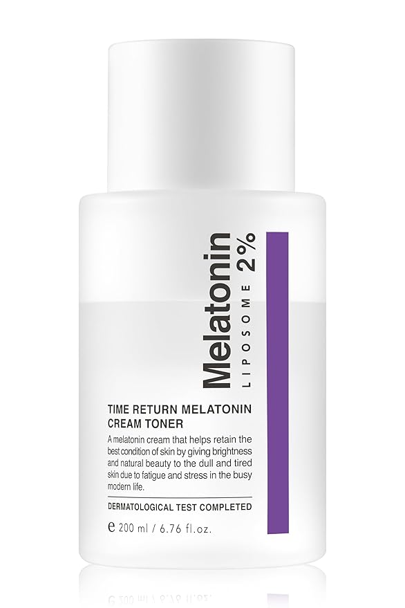 Time Return Melatonin Cream Toner | Highly Moisturizing Facial Toner for Sensitive Skin | Clarifying & Calming Toner for Face | Hydrating Toner for Face | Toner Cream Skin Toner (6.76 fl oz)-Velvo Beauty