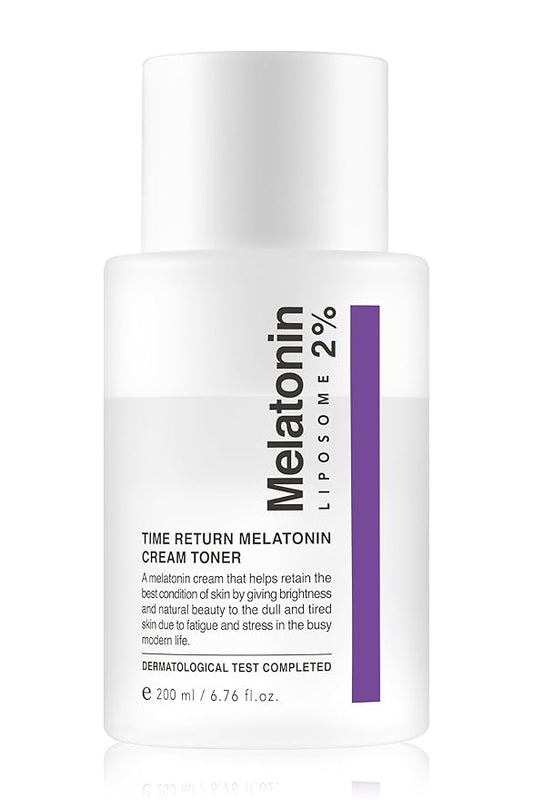 Time Return Melatonin Cream Toner | Highly Moisturizing Facial Toner for Sensitive Skin | Clarifying & Calming Toner for Face | Hydrating Toner for Face | Toner Cream Skin Toner (6.76 fl oz)-Velvo Beauty