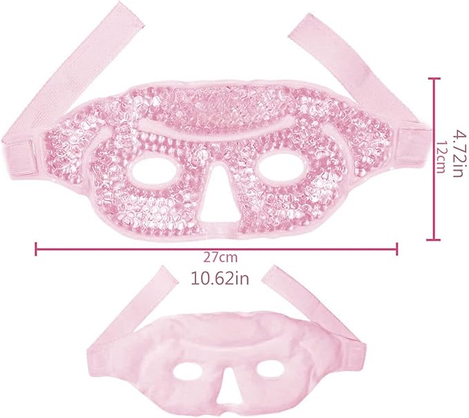 Reusable Gel Eye Mask, Cooling Eye Mask Reusable Small Ice Pack Under Eye Patches, Eye Hot Cold Treatment Pack for Redness, Pain Relief and Eye Relax, Pink,1 Pack-Velvo Beauty