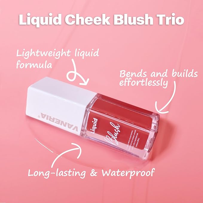 VANERIA Liquid Blush for Cheeks,Long lasting High Pigment Creme Blush,Multi-Use Makeup Blush Stick for Cheeks Lips Eyes,Natural Look Makeup Face Blushes.#4 (5g/0.17oz) ﻿-Velvo Beauty