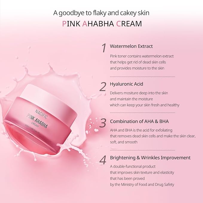 NACIFIC Pink Aha Bha Triple Set (Toner 150ml, Serum 50ml, Cream 50ml) AHA, BHA, Watermelon extract, Glow, Moisturizing, Hyaluronic Acid-Velvo Beauty