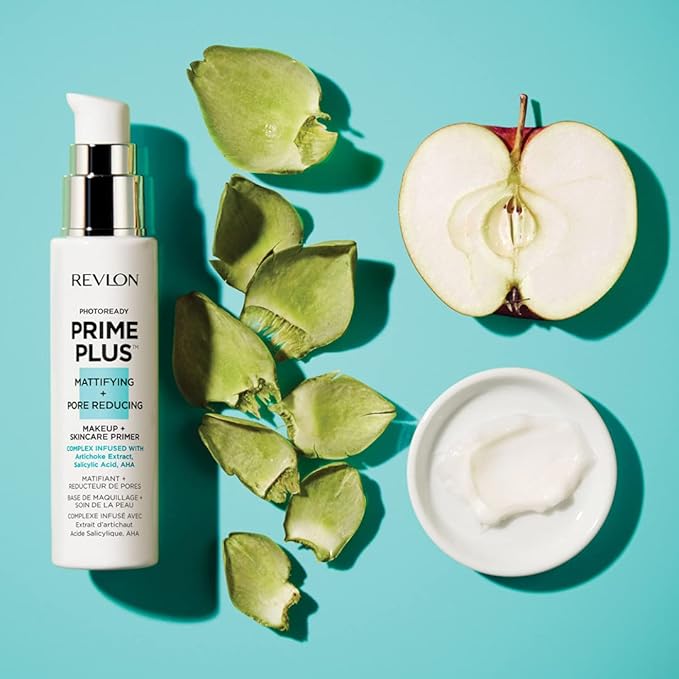 Revlon Face Primer, PhotoReady Prime Plus Face Makeup for All Skin Types, Blurs & Fills in Fine Lines, Infused with Salicylic Acid and AHA, Mattifying & Pore Reducing, 1 Oz-Velvo Beauty