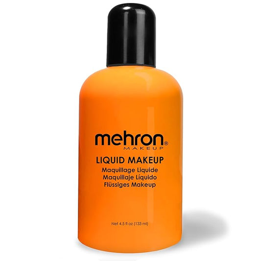 Mehron Makeup Liquid Makeup | Face Paint and Body Paint Perfect for Halloween, Cosplay I Air Brush Compatible 4.5 oz (133 ml) (Orange)-Velvo Beauty