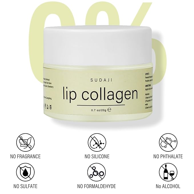 Lip Collagen + Peptide Complex, Collagen Lip Balm with Vitamins E, A -Lip Butter to Nourish & Hydrate Dry Cracked Lips, Moisturizing Lip Mask Overnight, Gentle exfoliating Lip Butter Balm-Velvo Beauty
