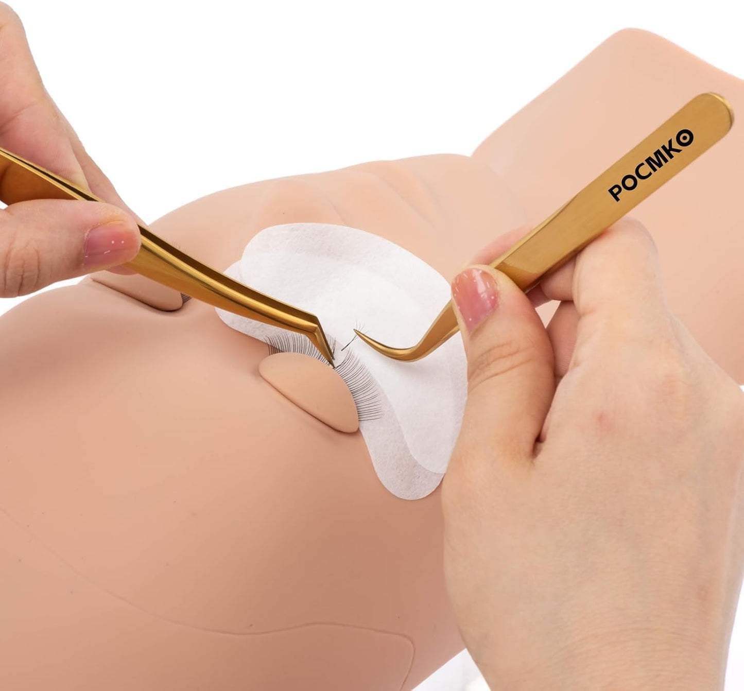 Lash Tweezers for Eyelash Extensions, Professional Eyelash Tweezer Set, Lash Extension Tweezer Kit (Set of 7, Gold)-Velvo Beauty